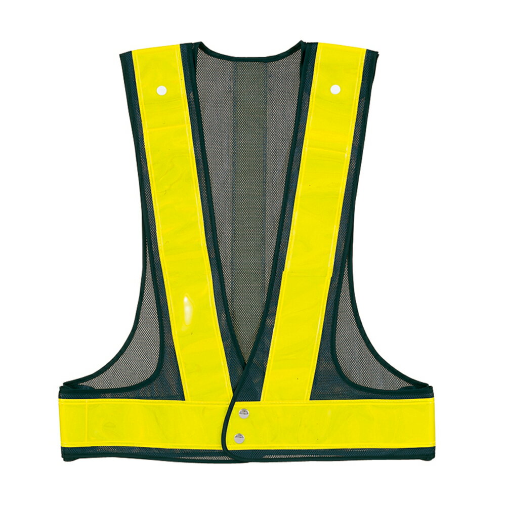 G-best(警備用品)【S986】夜光チョッキ アジャスト式紺メッシュ×蛍光イエロー