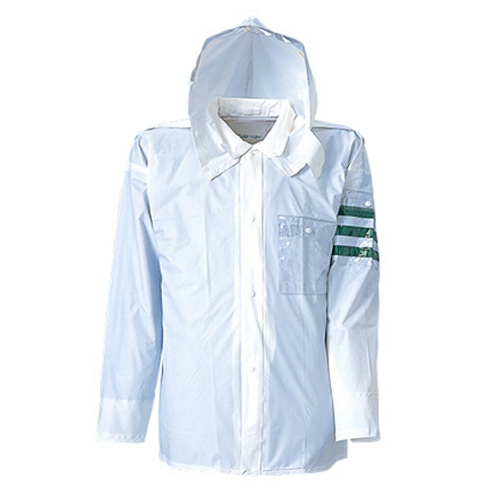 警備 レインコート・レインストーリー1535(上下セット)交通腕章・肩章・透明ポケット(左胸・左腕)付。