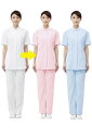 ナース ジャケット(半袖) 女性白衣 医療 白衣ドクター診察衣 レディース白/ピンク/サックス