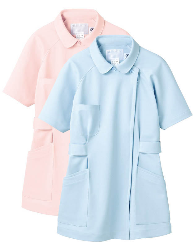 ナース ジャケット（半袖） 女性白衣 医療 白衣ドクター診察衣 レディース白/ピンク/サックス