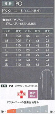 メンズ ダブル コート 半袖白衣 医療 男性白衣ドクター 診察衣白