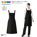 エプロン KAZEN 前掛け 胸当て 肩掛け 抗ウィルス加工 黒 ブラック スタンダード レストラン カフェ 男女兼用 カゼン KZN499