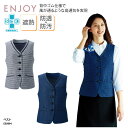 ベスト レディース 女性用 制服 ニット ボーダー 上品 遮熱 透け防止 ストレッチ 速乾 ホテル フロント 旅館 カーシーカシマ ENJOY ESV894 刺繍 プリント