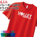 ドライTシャツ バレーボール バレー Tシャツ 半袖 tシャツ トレーニングウェア 練習着 クラブ 部活 サークル 入学 卒業 入部 卒部 記念品 記念 ドライ 速乾 吸収 薄手 メッシュ UVカット オリジナル 名入れ CUTDTB-VB14