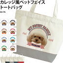 バッグ トートバッグ ペット 写真入り カレッジ風 英字 エコバッグ オシャレ 可愛い プリント オリジナル アプリ加工済OK 名入れ BA-P6 ★ギフトにおすすめ