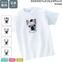 Tシャツ 白 クリスマス サンタ ペット おしゃれ 可愛い オーダーメイド プレゼント ギフト 名入れ イラスト TE-P5