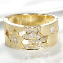 ☆K18YG【0.30ct】ダイヤモンド フラワー リング【...