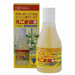 ■えごま（しそ科）の種子を化学溶剤を使わずに圧搾法で搾ったα‐リノレン酸が主成分の植物油です。えごまは日本では縄文時代から栽培され、古代日本人の食生活を支えてきました。 ■脳・神経組織に多く見られる不飽和脂肪酸・α‐リノレン酸を50％以上含む健康保持に有用な油です。 ■αーリノレン酸はオメガ3（n-3系）の油と言われ、大豆油等のオメガー6系（n‐6系）植物油の摂りすぎをやわらげる働きがあり、体内に入るとEPA・DHAに変換されたり、健康に寄与する機能性が強い脂肪酸です。○なるべく生のままお召し上がりいただくことをおすすめいたします。お料理ではドレッシングに使ったり、味噌汁・煮物・和え物等の仕上げに少し加えると味にコクが出ます。 ■注いでも空気に触れにくく、開封後も酸化を防ぐ2層構造のソフトボトル入りです。鮮度と風味を保ち、いつでも搾りたてのおいしさです。力の加減で1滴ずつから必要な量だけ注ぐ事ができます。 ■酸化防止剤は使用しておりません。 【原材料】 食用えごま油（えごま種子産地：中国　最終加工地：日本） 【保存方法・ご注意】　 直射日光を避け、常温の暗所に保存してください。 開封後は冷蔵庫に保存し早めにお使いください。 ご使用中はキャップをゆるめたり、取り外さないでください。空気が入り酸化の原因となります。 容器を押しながらキャップを開栓すると、中の油が飛び出す事があります。 本品製造工場では「卵」・「乳」・「小麦」・「落花生」・「えび」を含む製品を生産しています。 【召し上がり方・使い方】 なるべく生のままお召し上がりいただくことをおすすめいたします。 スプーンにとってそのままで、又お料理ではドレッシングに使ったり、味噌汁・煮物・和え物等の仕上げに少し加えると味にコクが出ます。