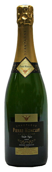 【ピエール・モンキュイ】ブリュット・ブラン・ド・ブラン・グラン・クリュ”ニコル・モンキュイVV”[2004](スパークリングワイン)750ml シャンパーニュ PIERRE MONCUIT NICOLE MONCUIT VIEILLES VIGNES GRAND CRU BLANC DE BLANCS