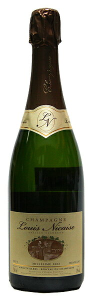 【ルイ・ニケーズ】ブリュット・1er・ミレジム[2008](スパークリングワイン)750ml シャンパーニュ LOUIS NICAISE BRUT PREMIER CRU MILLESIME