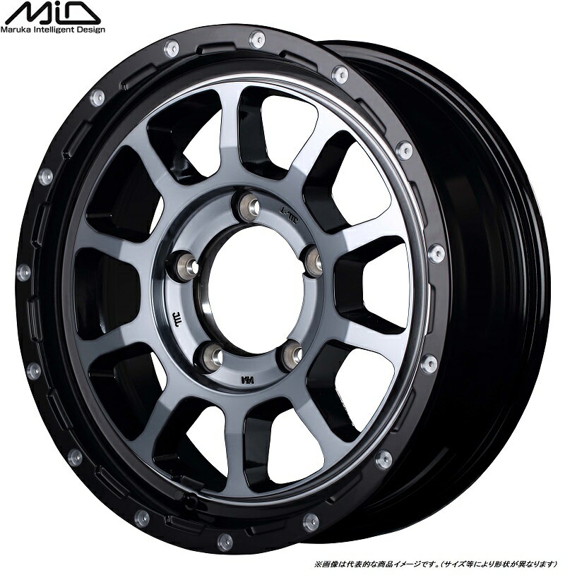 MID ナイトロパワー M10パーシングジムニー JB23 JB64用 [4本セット]16インチ リム幅:5.5J 5H PCD 139.7 INSET +20マルカサービス NITRO POWER M10 PERSHINGカラー：ブラック/DC+マシニング/ブラッククリア