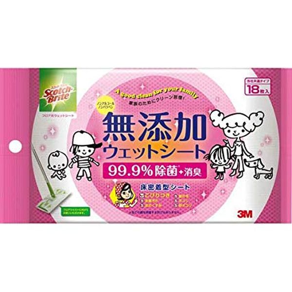 3M スコッチブライト 除菌 SB フロア用 ウェットシート 18枚入 フローリング モップ 清掃用品 ついで買い プレゼントにも