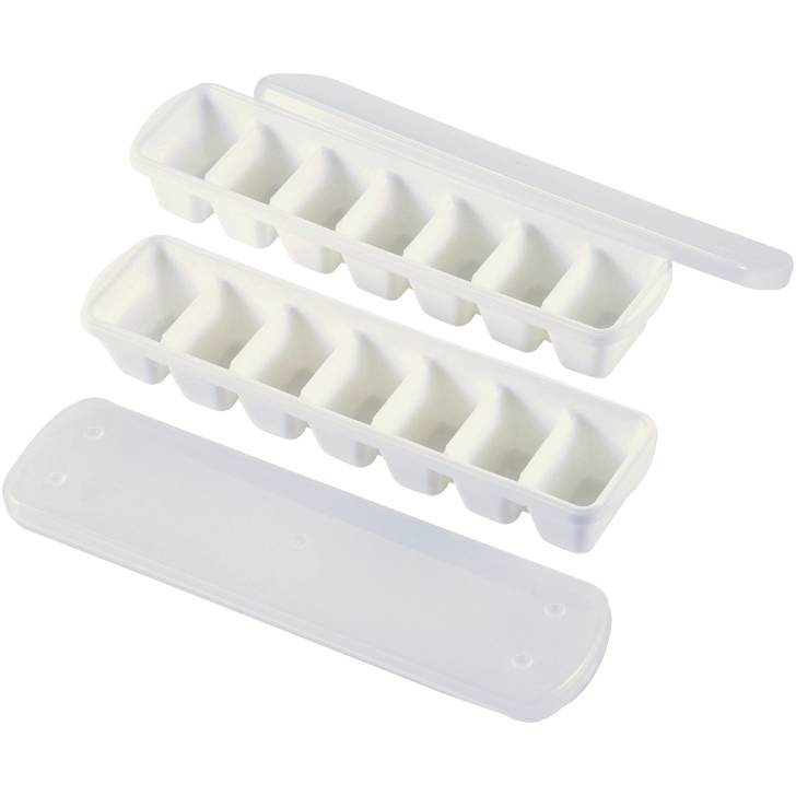 ● パール金属 クールランド スリムアイストレー7個取 蓋付 2個組 H-5234 製氷皿 製氷トレー 角型氷 ブロック型氷 ついで買い