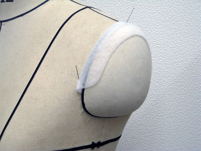 裄綿【YU-32-KW：白】 薄生地に最適 【ストレッチ綿】 袖山にぴったりフィット 1組単位 ゆき綿 たれ綿 《メール便OK》