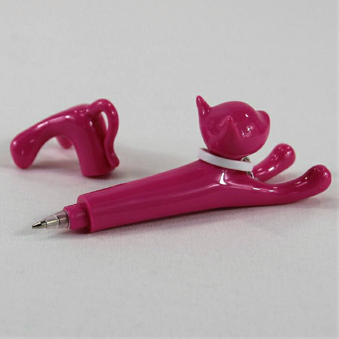 猫ペン ねこボールペン キャットペン おもしろペン ピンク（インク赤） 猫柄 ネコ柄 ねこ柄 猫雑貨 ネコ雑貨 ねこ雑貨 pe02