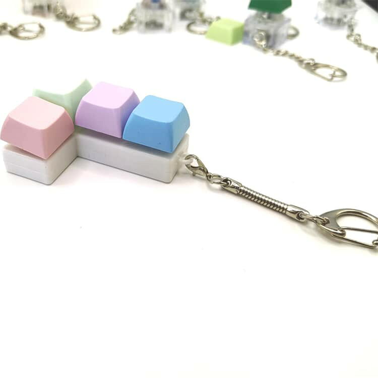 フィジェットトイ キーボード キーホルダー 4キー テトリス マカロンカラー 2個セ...