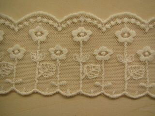 チュールレース 中幅 花柄 アンナ