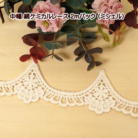 樂天商城 - 綿 ケミカル レース 2mパック ミシェル 中幅 ケミカルレース 手芸