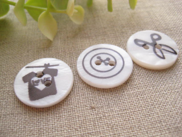 貝ボタン ボタン 釦 シェルボタン 5個セット 同柄