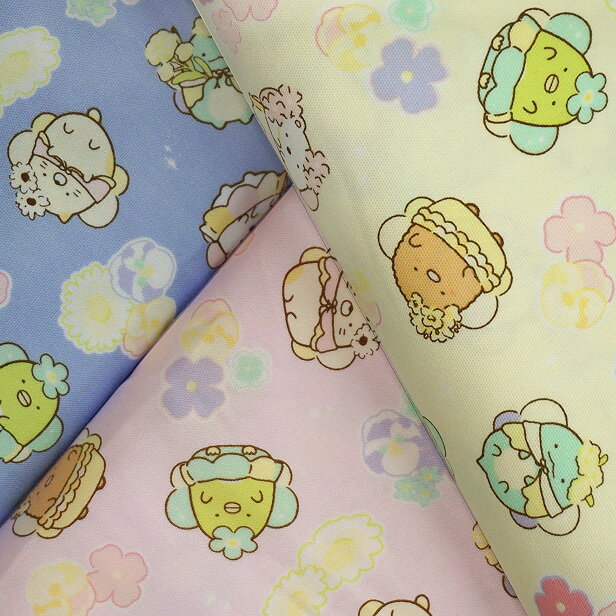 樂天商城 - オックス 生地 すみっコぐらし 妖精 柄 10cm単位の価格 ゆめかわいい キャラクター生地 布 手芸 入園 入学 こども オックス生地 綿100％