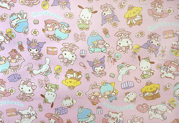 10cmの価格です オックス 生地 サンリオ キャラクターズ うさ耳 柄 キティちゃん ...