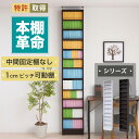 本棚 天井まで 突っ張り 突っ張り本棚 薄型本棚 つっぱり式 スリム 約 幅40 (本棚革命) 棚板が1cmピッチ単位でムダなく可動 40幅 薄型 ホワイト 白...