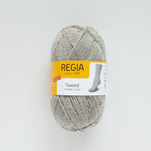 REGIA Tweed（レギア ツイード）4ply 100g 00090 / hellgrau tweed ☆4本撚り 靴下用毛糸 ソックヤーン 手編み 手あみ 編み物 シャッヘンマイヤー