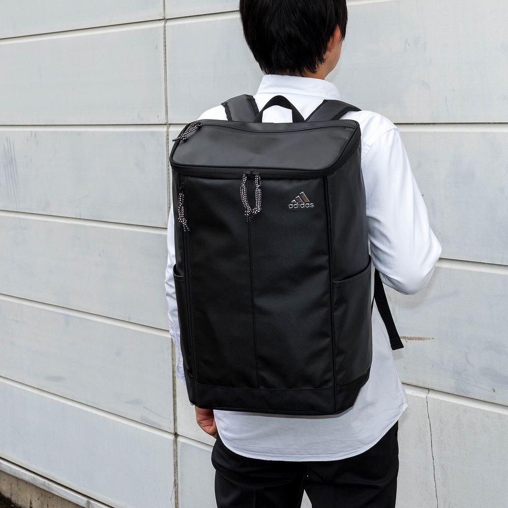 【20%OFF | 期間限定セール】 アディダス リュック 30L A3 adidas ボックス型 通学 リュックサック 大容量 男子 女子 メンズ レディース 中学生 高校生 女子高生 ボックスリュック スポーツリュック 通学リュック スポーツ スクエア 黒 無地 67483