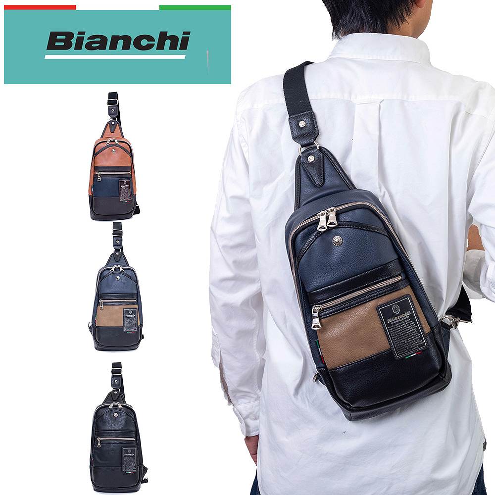 Bianchi ボディバッグ メンズ 【5/30限定★全商品ポイント10倍】 ビアンキ ボディバッグ 合皮 Bianchi メンズ レディース バッグ ワンショルダーバッグ ボディバック ボディーバッグ ショルダーバッグ ショルダー 人気 旅行 カジュアル ブランド おしゃれ コンパクト TBPI-02