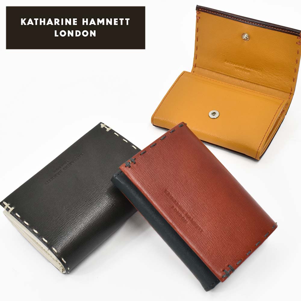  キャサリンハムネット KATHARINE HAMNETT LONDON 財布 ミニ財布 小銭入れ 二つ折り財布 本革 メンズ レディース カラーテーラード2 革 レザー ミニウォレット コインケース キーケース 男性 人気 ブランド 490-58700