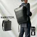 リュックサック ビジネスバッグ デイパック メンズ B4対応 黒 サフィアーノレザー調 縦 縦型 大容量 HAMILTON KBN42584