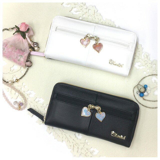 キッズ 財布 [wmx-108] Sherie Lips シェリーリップス ハートFチャームシリーズ ラウンド長札財布 お財布 かわいい おしゃれ キッズ ジュニア 子供 可愛い 大人っぽい 小学生 中学生 女の子 女子 ガールズ ロゴプレート ハートチャーム