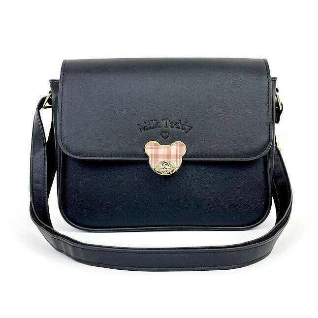 ショルダーバッグ 小学生 女の子 [wxj-521] MILK TEDDY ミルクテディ シンプルクマひねりシリーズ かぶせショルダー フラップショルダー クマひねり 500mlペットボトル収納 斜め掛け ショルダーバッグ かわいい おしゃれ 女の子 女子 小学生 中学生 小学校 高学年