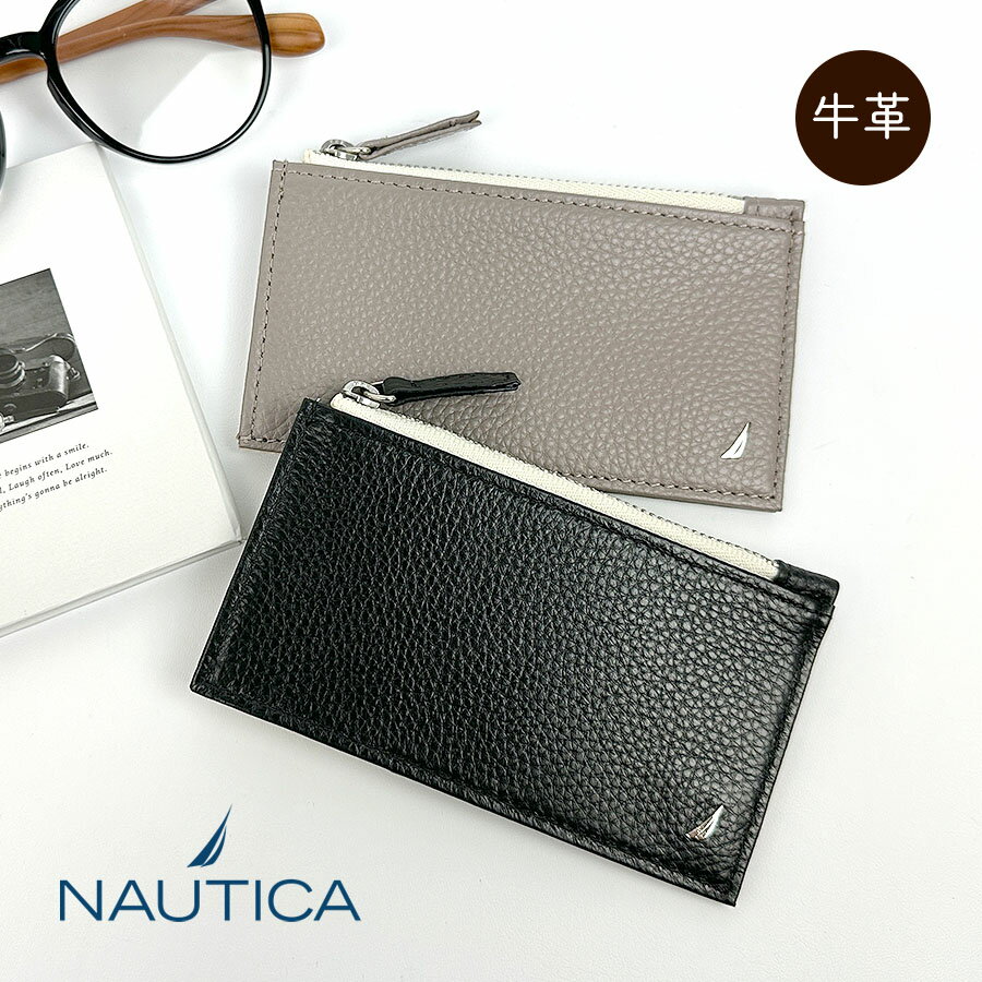 乐天商城 - 財布 メンズ 薄マチ レディース 本革 4nt0014 NAUTICA ノーティカ スピンメタル フラグメントケース コンパクト ミニ 財布 カードケース ロゴメタル ファスナー 小銭入れ 牛革 高級感 人気 上質 革小物 レザー カード入れ ブランド シュリンクレザー お洒落 かっこいい
