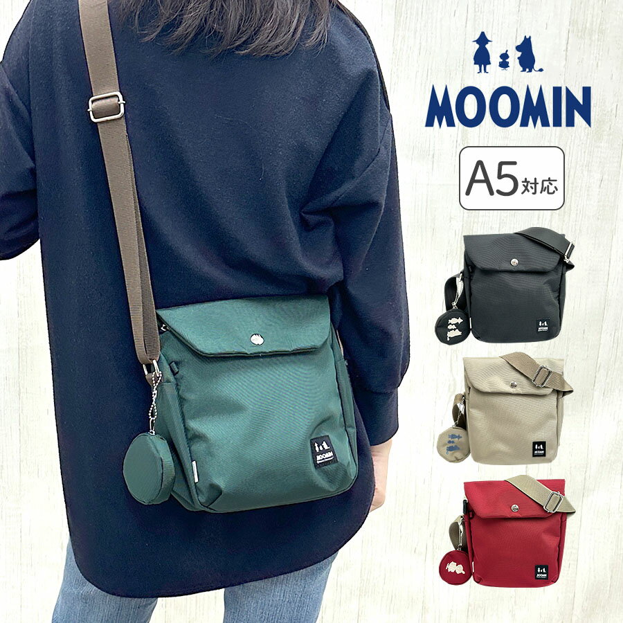 乐天商城 - ショルダーバッグ レディース スマホショルダー 斜めがけ おしゃれ rmnk-01 MOOMIN ムーミン バッグ 縦型 A5 ミニポーチ付き 軽量 軽い ミイ スナフキン ニョロニョロ シンプル きれいめ かわいい プレゼント 女子 女性 大人 普段使い 通勤 旅行 アウトドア キャンプ