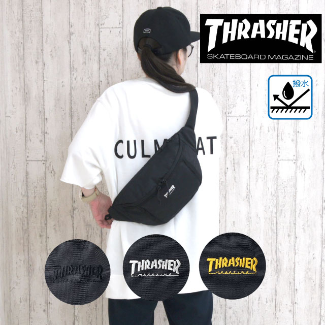 ボディバッグ メンズ 斜めがけ THRASHER スラッシャー ウエストバッグ 撥水加工 thr-285 バッグ メンズバッグ ボディーバッグ ウエストポーチ 斜めがけバッグ ボディバック キッズ 中学生 高校生 ブランド 斜め掛けバッグ ワンショルダー はっ水 子供 大人 男性 おしゃれ