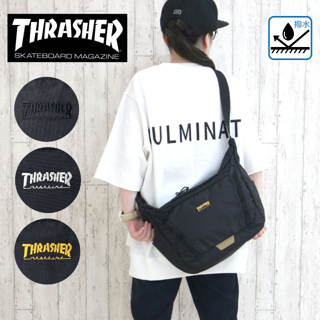 楽天かばんmartショルダーバッグ 斜めがけバッグ メンズ THRASHER スラッシャー ショルダーバッグ A4サイズ 撥水加工 thr-314 キッズ 子供 斜め掛け バック シンプル アウトドア 斜めがけ ナイロン メンズバッグ 中学生 高校生 ブランド 塾 A4 黒 ブラック メンズショルダー 通勤 旅行