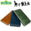 長財布 メンズ ラウンドファスナー SESAMESTREET ラウンドファスナー長財布 sek-10 セサミストリート 小物 財布 メンズ財布 グリーン キャメル ネイビー 緑 紺 茶色 チャック 牛革 男性用 レディース プレゼント お誕生日 クリスマス