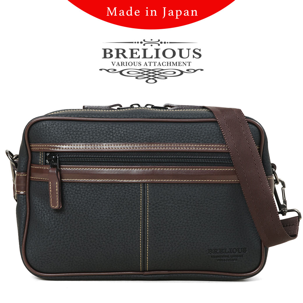 樂天商城 - BRELIOUS ブレリアス ショルダーバッグ メンズ ブランド 斜めがけ バッグ 日本製 横型 軽量 ショルダーバック メンズ バッグ 豊岡 海外旅行バッグ 16430