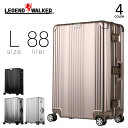 Legend Walker レジェンドウォーカー スーツケース 88L Lサイズ キャリーケース アルミニウム合金製 TSA フック付き台座 ハードケース フレームタイプ キャリーバッグ ダイヤルロック 旅行 出張 4輪 バッグ ブランド 1510-70