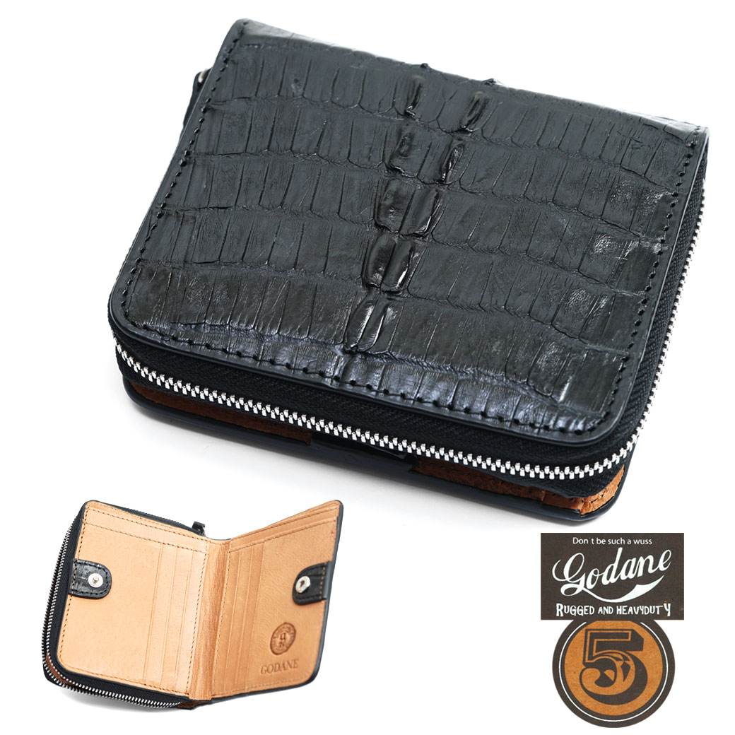 GODANE ゴダン 二つ折り財布 メンズ 本革 カイマン ワニ革 長サイフ バイカーズウォレット 通勤 革小物 メンズ 財布 メンズ 二つ折り財布 ブランド SPCW8102CP