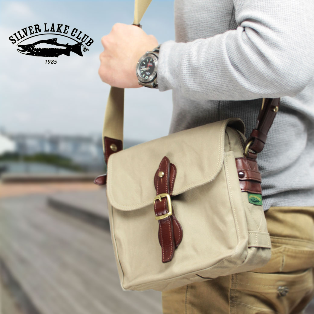 乐天商城 - SILVER LAKE CLUB シルバーレイククラブ 帆布 はんぷ ショルダーバッグ ミニショルダー メンズ ブランド 斜めがけ バッグ 肩掛け 帆布 軽量 日本製 撥水 メンズ バッグ 小さめ 130121