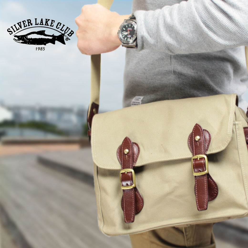 乐天商城 - SILVER LAKE CLUB シルバーレイククラブ 帆布 はんぷ ショルダーバッグ ミニショルダー メンズ ブランド 斜めがけ バッグ 肩掛け 帆布 軽量 日本製 撥水 メンズ バッグ 小さめ 130122