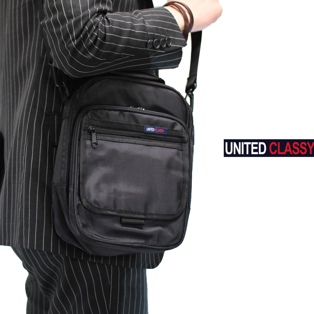 ショルダーバッグ メンズ 縦型 UNITED CLASSY ユナイテッドクラッシー 肩掛け 斜めがけバッグ ナイロン A4未満 軽量 バッグ メンズバッグ ブランド プレゼント 鞄 かばん カバン bag 小さめ 海外旅行バッグ men's nylon