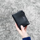 ミニ財布 二つ折り財布 コンパクトウォレット 縦型 メンズ 本革 小銭仕切り カードがたくさん入る 外側小銭入れ 使いやすい シンプル KURO ブラック 柔らかい 袋縫い WAKU ワク シュリンクレザー 仕分け ふっくら 経年変化 本革 レザーユニセックス プレゼント ギフト