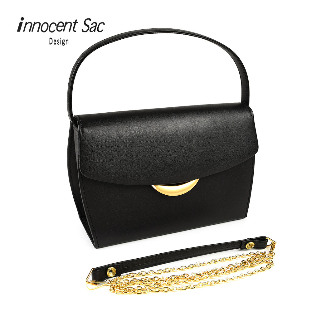 フォーマルバッグ 黒 レディース 本革 日本製 innocent Sac イノセントサック 3Wayバッグ 姫路レザー 2..