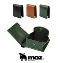 moz モズ 二つ折り財布 レディース 本革 大容量 カードがたくさん入る ボックス型小銭入れ NEW SOLID ニューソリッド ー Elk エルク 型押し 使いやすい 牛革 経年変化 ヘラジカ 86113