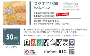 【サンプル】東リ タイルカーぺット 防音 ぺット 犬 猫 対応 床暖 洗える 床材 吸着式 賃貸 OK フローリングの 上に 置くだけ パネルカーぺット ファブリックフロア スクエア 2800 FF-2800