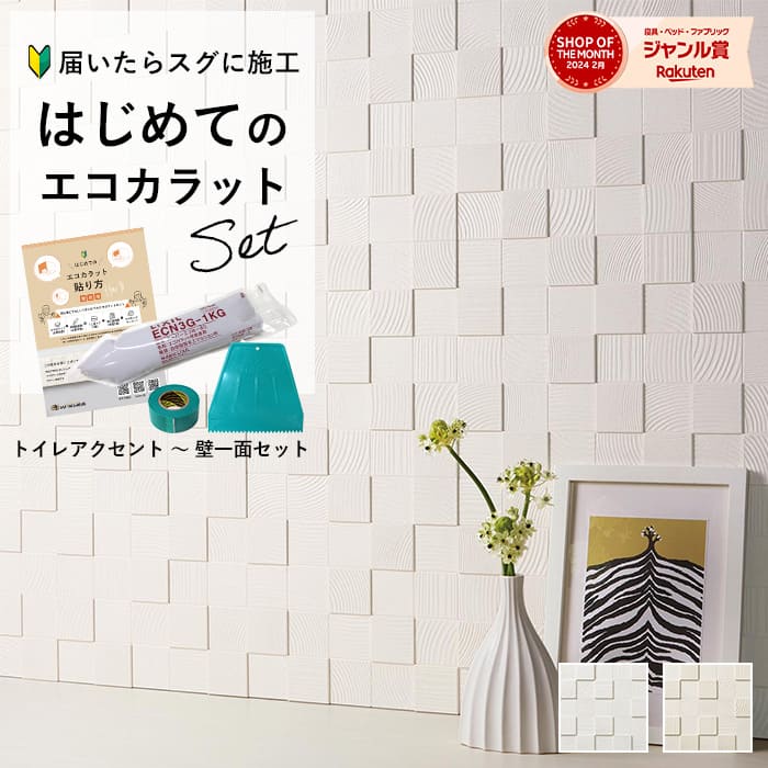 リクシル エコカラット INAX エコカラット パールマスク2【初心者も簡単DIY】 トイレ 玄関壁 洗面所 アクセント壁セット 6畳壁 ECP‐60NET/PMK11 ECP‐60NET/PMK12 光沢 パールホワイト パールバニラ 壁 リフォーム