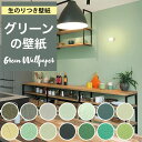 【全品P4倍＆最大200円OFFクーポン】壁紙 のり付き グリーン スモーキーグリーン モスグリーン マット 塗り壁調 無地 黒板クロス 黒板壁紙 おしゃれ 消臭 抗菌 撥水 光触媒 抗アレルゲン 緑 トイレ 壁紙張り替え DIY 国産壁紙 生のり付き壁紙 リメイク くすみグリーン